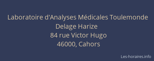 Laboratoire d'Analyses Médicales Toulemonde Delage Harize