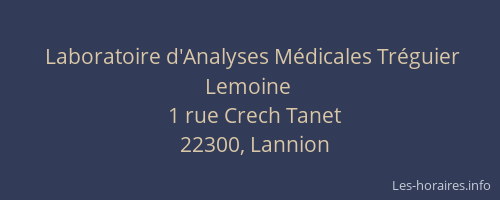Laboratoire d'Analyses Médicales Tréguier Lemoine