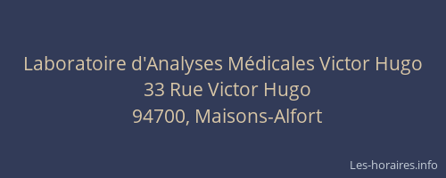 Laboratoire d'Analyses Médicales Victor Hugo