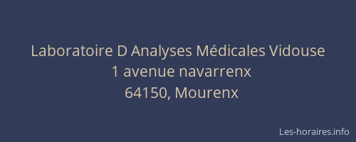 Laboratoire D Analyses M&eacute;dicales Vidouse