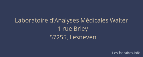 Laboratoire d'Analyses M&eacute;dicales Walter