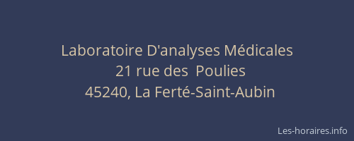 Laboratoire D'analyses M&eacute;dicales