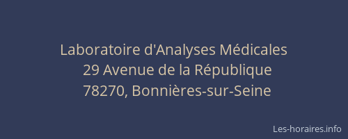 Laboratoire d'Analyses M&eacute;dicales