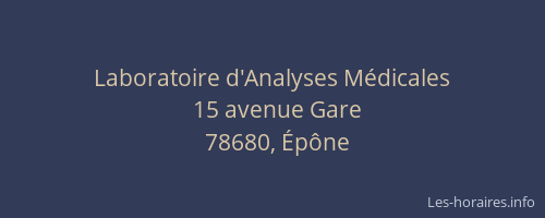 Laboratoire d'Analyses M&eacute;dicales