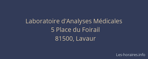 Laboratoire d'Analyses M&eacute;dicales