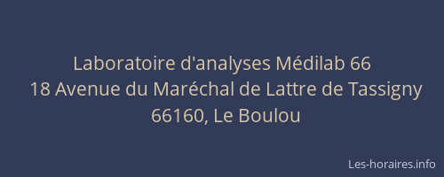 Laboratoire d'analyses M&eacute;dilab 66