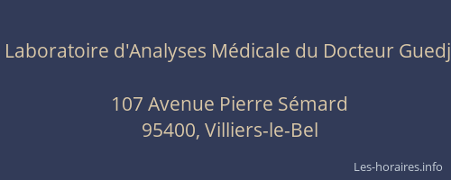 Laboratoire d'Analyses Médicale du Docteur Guedj
