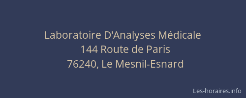 Laboratoire D'Analyses Médicale