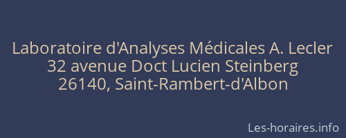Laboratoire d'Analyses Médicales A. Lecler