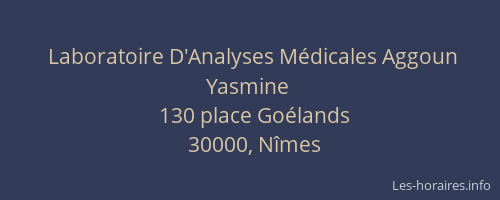 Laboratoire D'Analyses Médicales Aggoun Yasmine