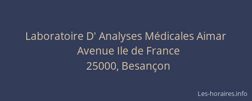 Laboratoire D' Analyses Médicales Aimar