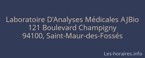 Laboratoire D'Analyses Médicales AJBio
