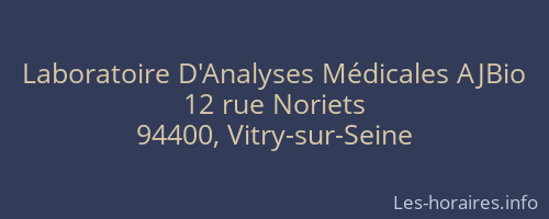 Laboratoire D'Analyses Médicales AJBio