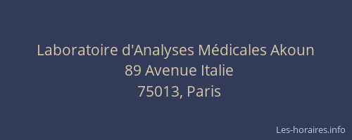 Laboratoire d'Analyses Médicales Akoun