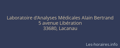 Laboratoire d'Analyses Médicales Alain Bertrand