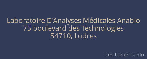 Laboratoire D'Analyses Médicales Anabio