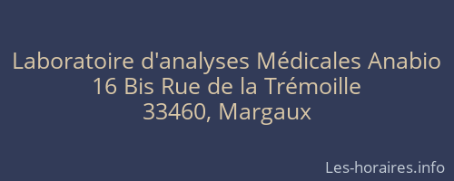 Laboratoire d'analyses Médicales Anabio