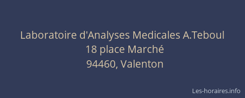 Laboratoire d'Analyses Medicales A.Teboul