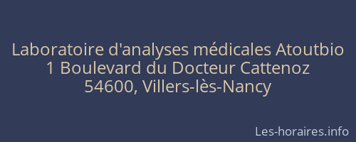 Laboratoire d'analyses médicales Atoutbio