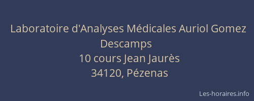 Laboratoire d'Analyses Médicales Auriol Gomez Descamps