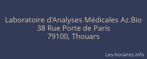 Laboratoire d'Analyses Médicales Az.Bio