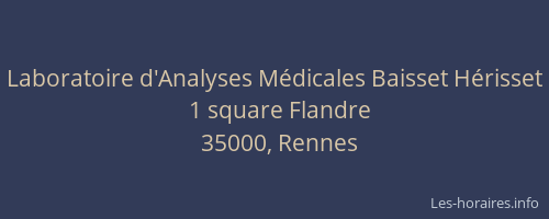 Laboratoire d'Analyses Médicales Baisset Hérisset