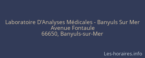 Laboratoire D'Analyses Médicales - Banyuls Sur Mer