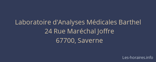 Laboratoire d'Analyses Médicales Barthel