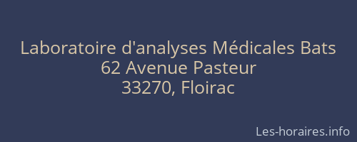 Laboratoire d'analyses Médicales Bats
