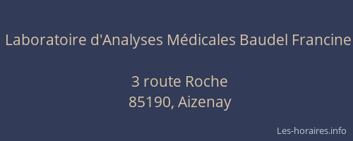Laboratoire d'Analyses Médicales Baudel Francine