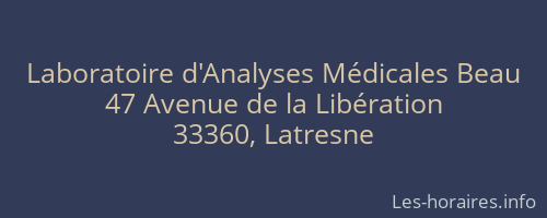 Laboratoire d'Analyses Médicales Beau