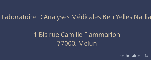 Laboratoire D'Analyses Médicales Ben Yelles Nadia