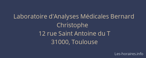 Laboratoire d'Analyses Médicales Bernard Christophe