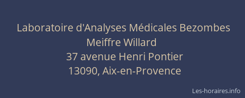 Laboratoire d'Analyses Médicales Bezombes Meiffre Willard