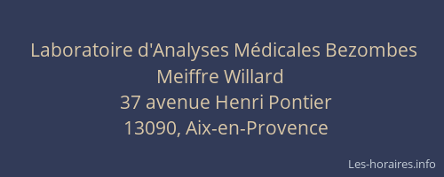 Laboratoire d'Analyses Médicales Bezombes Meiffre Willard