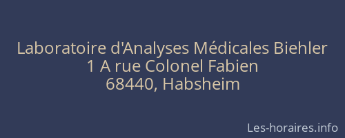 Laboratoire d'Analyses Médicales Biehler