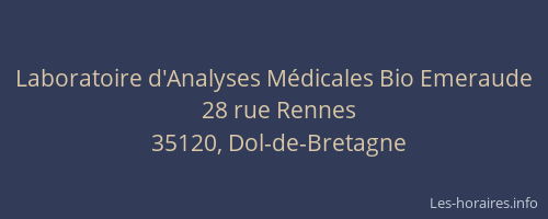 Laboratoire d'Analyses Médicales Bio Emeraude
