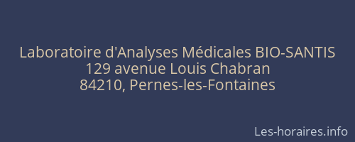 Laboratoire d'Analyses Médicales BIO-SANTIS