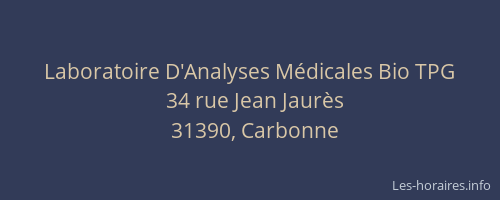 Laboratoire D'Analyses Médicales Bio TPG