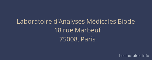 Laboratoire d'Analyses Médicales Biode