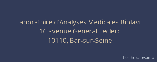 Laboratoire d'Analyses Médicales Biolavi
