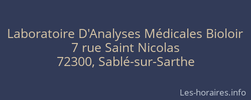 Laboratoire D'Analyses Médicales Bioloir