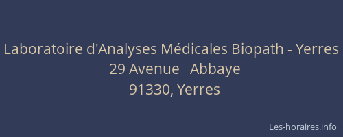 Laboratoire d'Analyses Médicales Biopath - Yerres