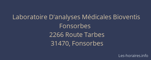 Laboratoire D'analyses Médicales Bioventis Fonsorbes