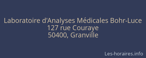 Laboratoire d'Analyses Médicales Bohr-Luce