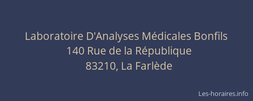 Laboratoire D'Analyses Médicales Bonfils