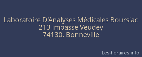 Laboratoire D'Analyses Médicales Boursiac