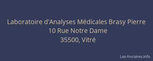 Laboratoire d'Analyses Médicales Brasy Pierre