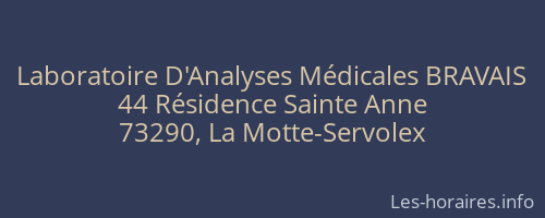 Laboratoire D'Analyses Médicales BRAVAIS