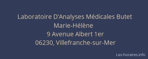 Laboratoire D'Analyses Médicales Butet Marie-Hélène